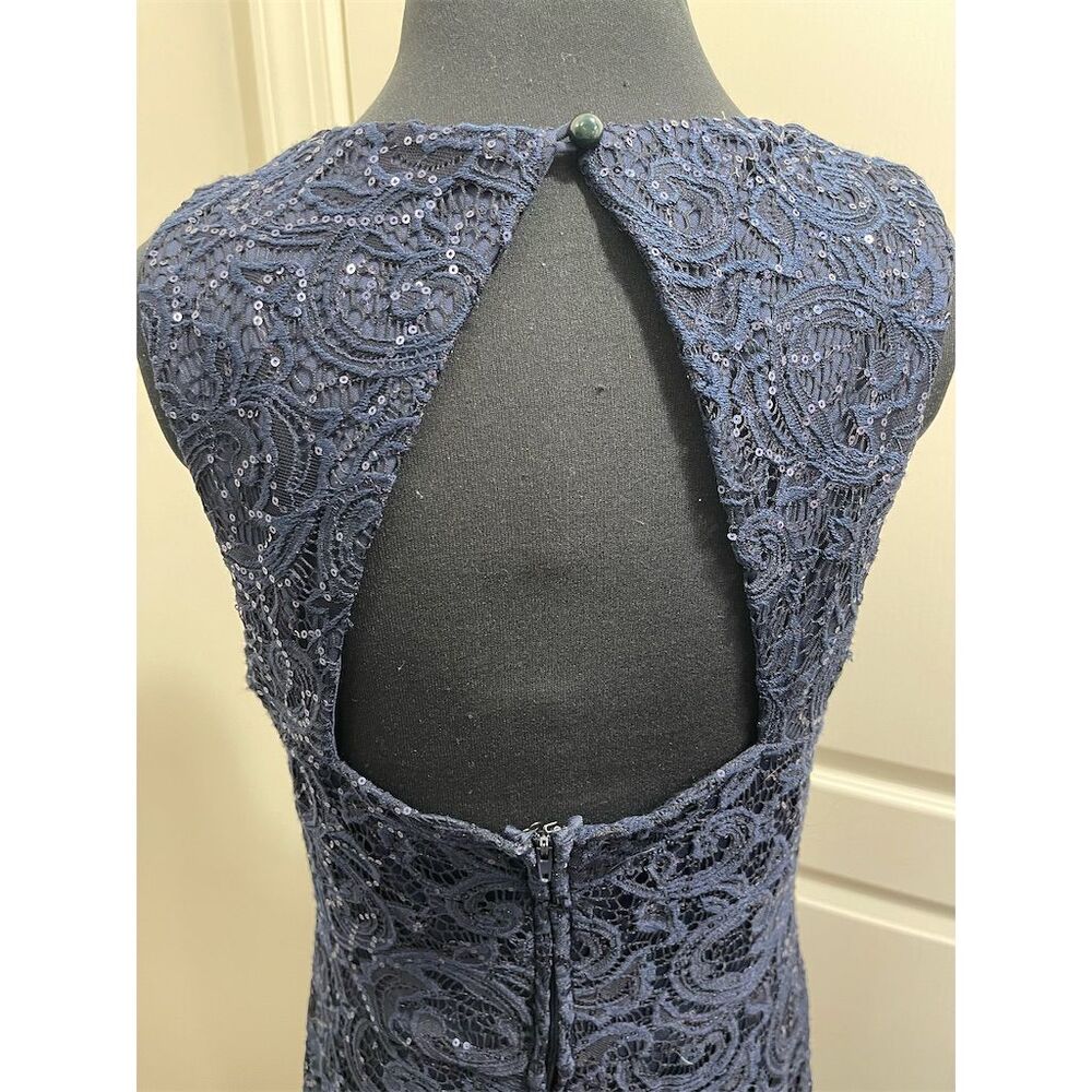 City Triangles Navy Blue Knee Length Dress Bedazzled Halter Size 13. Sku157 - Picture 6 of 16